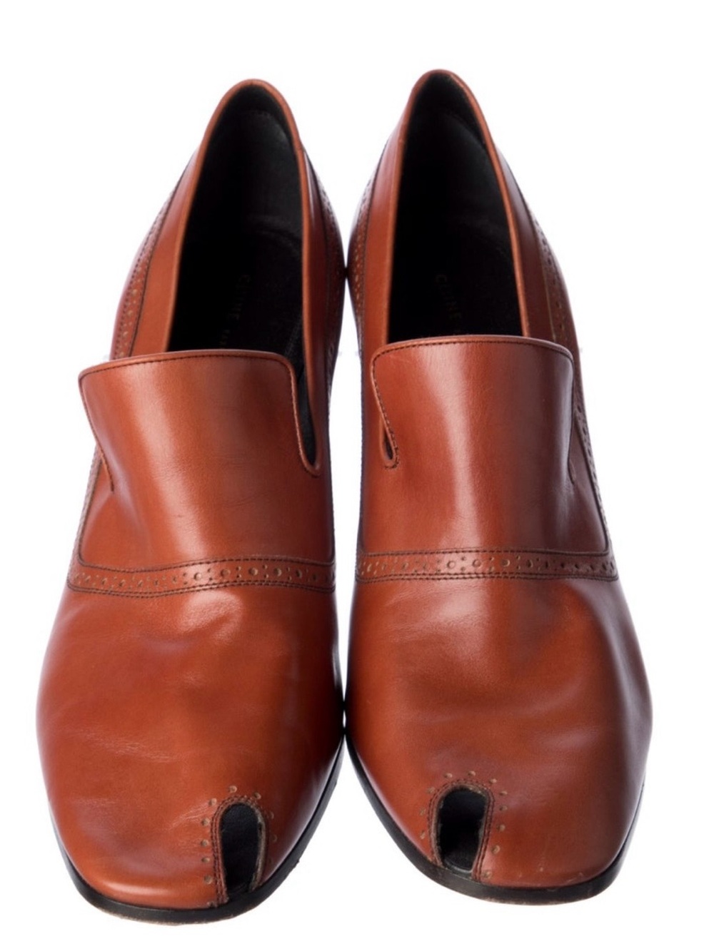 Celine Brown Leather Split-Toe heels